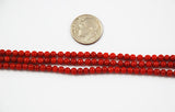 Red coral round beads