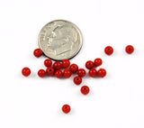 Half Drilled Italian Red Coral Rounds 