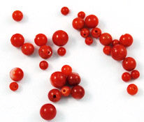 Half Drilled Italian Red Coral Rounds - All Natural