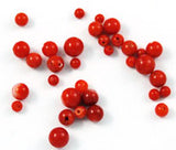 Half Drilled Italian Red Coral Rounds - All Natural