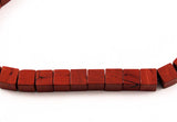 Red Jasper Square Gemstone Bead Strands
