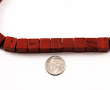 Red Jasper Square Gemstone Bead Strands