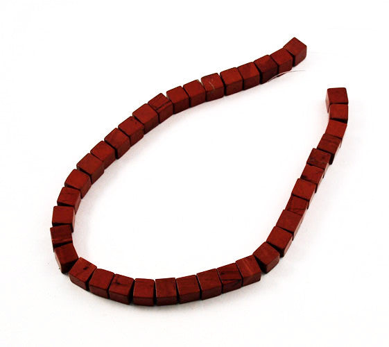 Red Jasper Square Gemstone Bead Strands