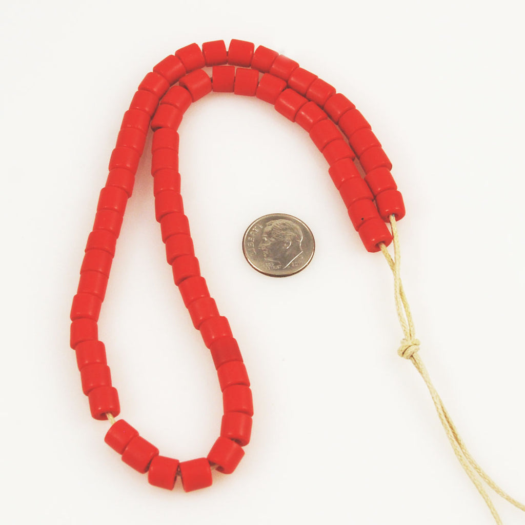 Antique Bohemian Red Crow Glass Trade Beads
