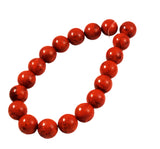 Red Sponge Coral Round Bead Strands