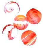 Frosted Red Swirl Glass Beads