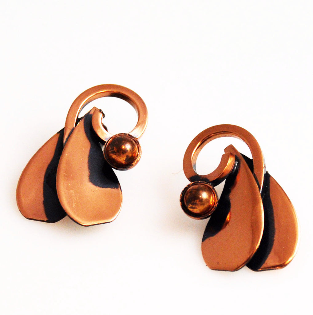 Renoir Copper Clip On Earrings