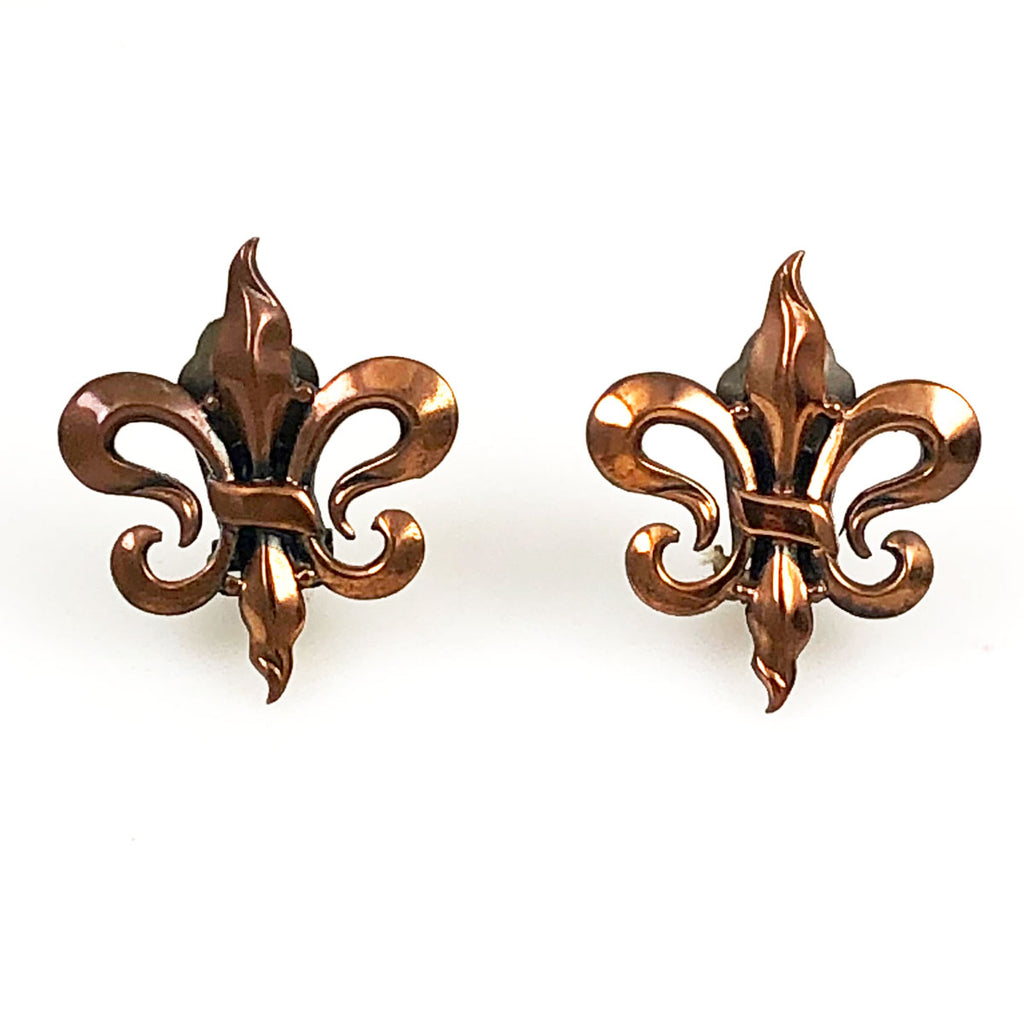 Renoir Copper Fleur de Lis Earrings