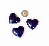 Navy Blue Vintage Resin Heart Beads (6)
