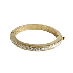 Rhinestone Hinged Bangle Bracelet Vintage