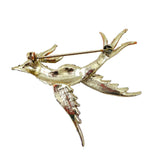 Colorful Enamel & Rhinestone Bird Brooch