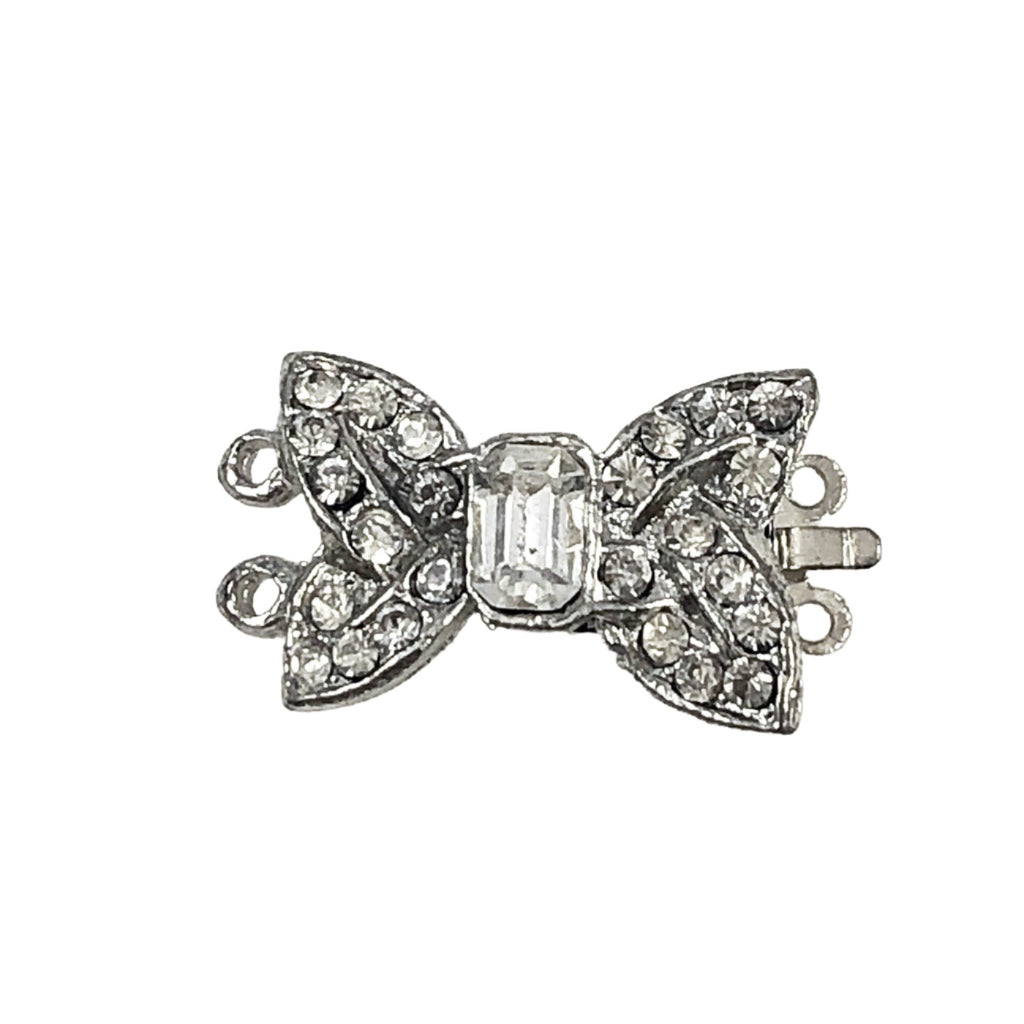 Vintage Rhinestone Bow Necklace Clasp – Estate Beads & Jewelry