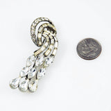 Rhinestone Classic Waterfall Brooch Vintage