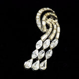 Rhinestone Classic Waterfall Brooch Vintage