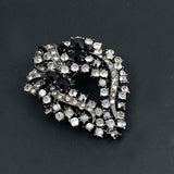 Japanned Rhinestone Brooch Vintage