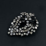 Japanned Rhinestone Brooch Vintage