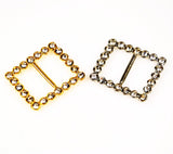 Rhinestone Buckles Gold & Silver Rectangular