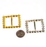 Rhinestone Buckles Gold & Silver Rectangular