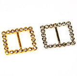 Rhinestone Buckles Gold & Silver Rectangular