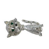 Rhinestone Cat Brooch Vintage