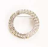 Rhinestone Classic Circle Brooch Vintage