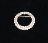 Rhinestone Classic Circle Brooch Vintage