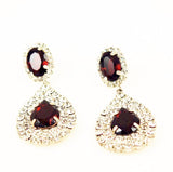Ruby Red Rhinestone Drop Earrings