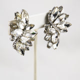 Vintage Rhinestone Clip On Earrings 