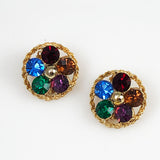 Colorful Rhinestone Gold Earrings