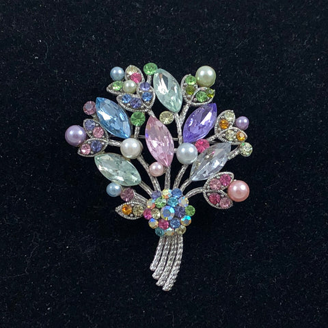 Buytra Hot Pearl Rhinestone Crystal Vintage Flower Brooch Pin Brooches For  Women Gift