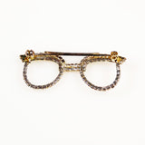 Rhinestone Eye Glasses Brooch Vintage