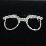 Rhinestone Eye Glasses Brooch Vintage