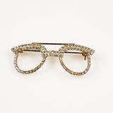 Rhinestone Eye Glasses Brooch Vintage