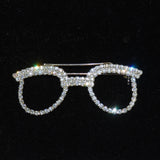 Rhinestone Eye Glasses Brooch Vintage