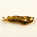 Rhinestone Pea Pod Gold Brooch Vintage