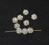 Silver Plated Full Crystal AB Rhinestone Balls 8mm