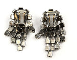 Back of Rhinestone Clip On Chandelier Earrings 1950's