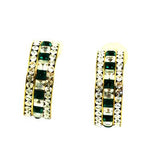 Emerald Rhinestone Hoops