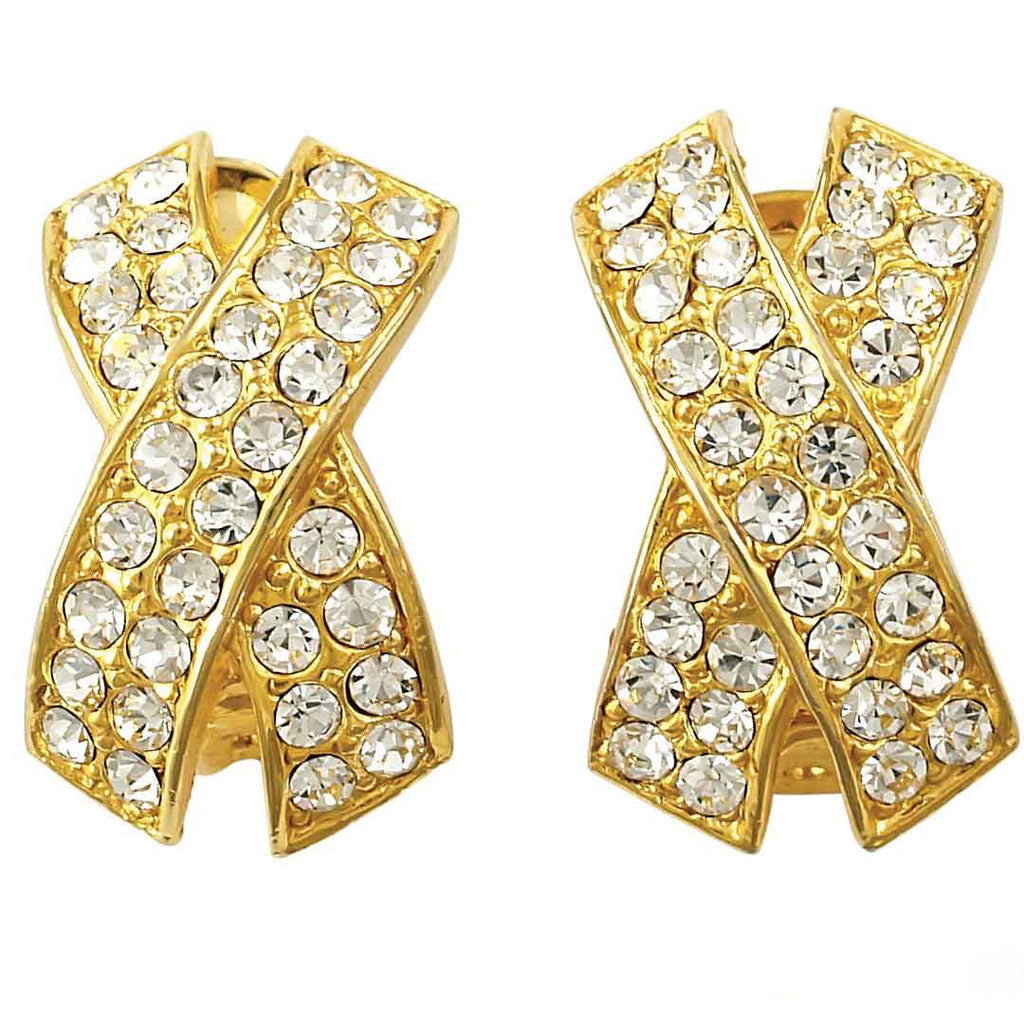 Elegant Rhinestone Criss Cross "X" Earrings