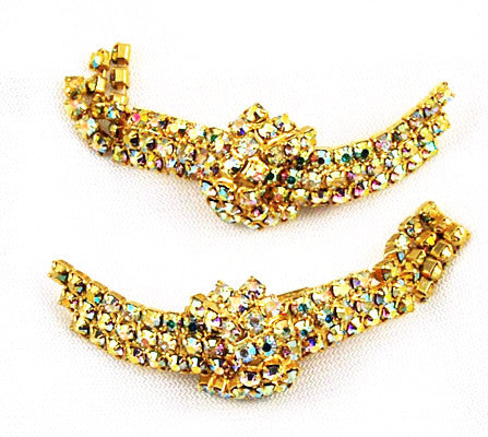 Gold Rhinestone Shoe Clips 1950's