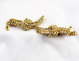 Gold Rhinestone Shoe Clips 1950's