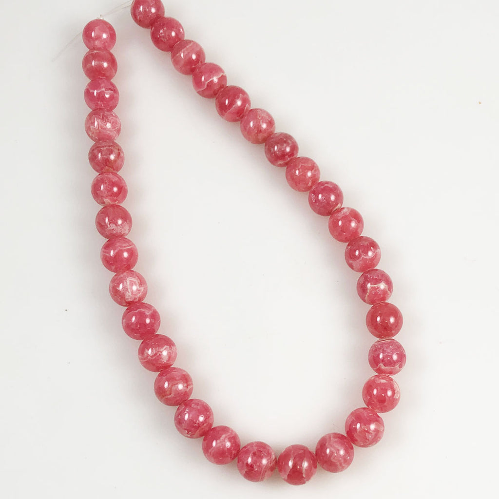 Rhodochrosite 12mm Gemstone Round Beads