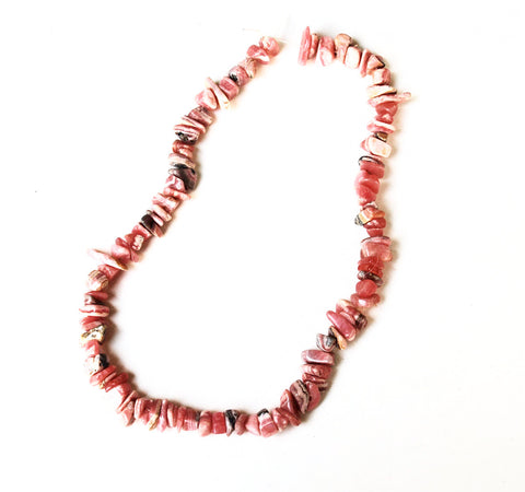 Rhodochrosite Gemstone Chip Bead Strand