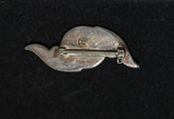 Back of Native American Sterling & Rhodochrosite Pin Vintage