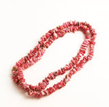 Rhodochrosite Gemstone Chip Bead Necklace