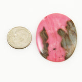 Pink Rhodonite Gemstone Oval Cabochon 38mm