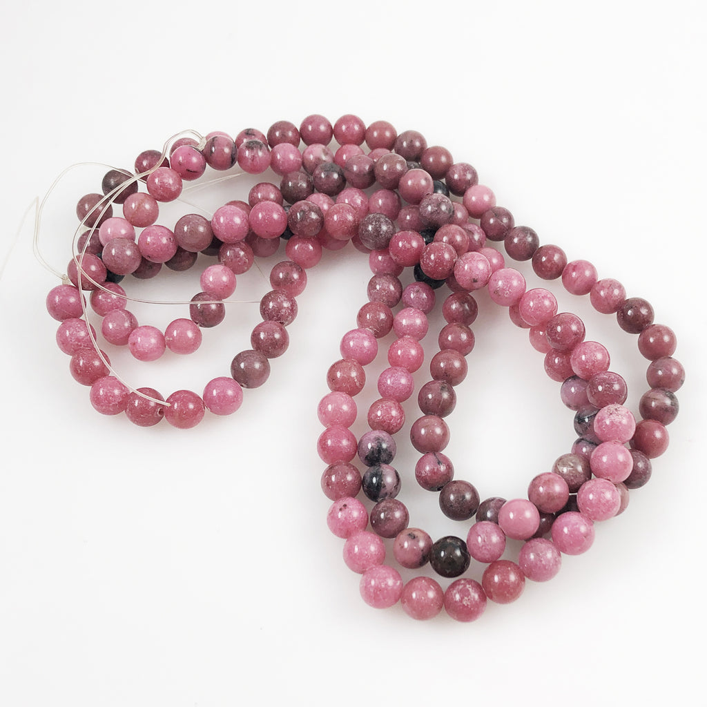 Rhodonite Gemstone Round Beads