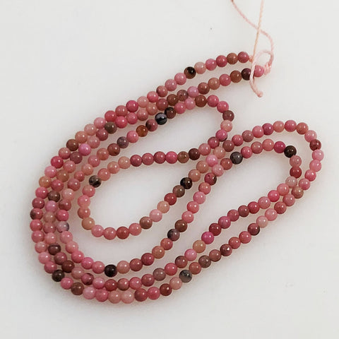 Rhodonite Gemstone 2mm Micro Bead Strands