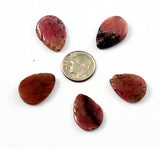 Rhodonite Gemstone Carved Leaf Beads