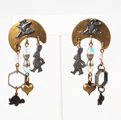 Susan L Richardson Mixed Metal Frog Earrings